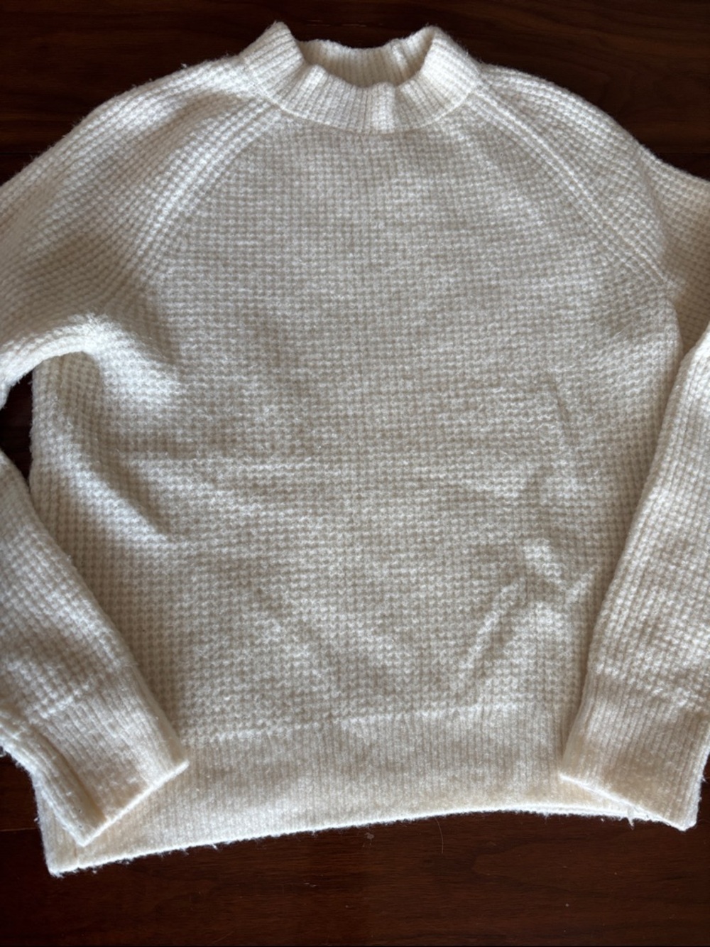 Banana Republic Cream Textured Mock neck Sweater